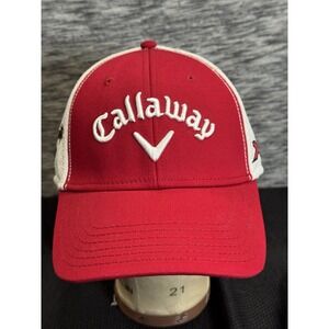 Callaway‎ XHOT Red and White Fitted hat. Size L/XL